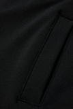 Black Fashion Casual Sportswear Zipper Collar Long Sleeve Regular Sleeve Patchwork Plus Size Set