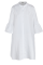 White Casual Solid Flounce O Neck Cake Skirt Dresses