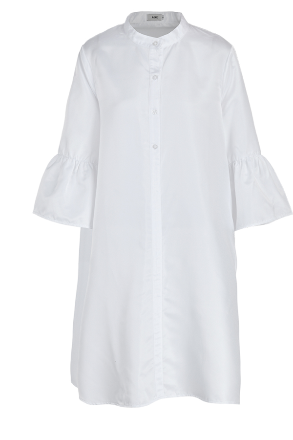 Wholesale White Casual Solid Flounce O Neck Cake Skirt Dresses K29556-1 ...