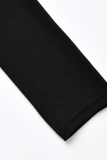 Black Fashion Casual Solid Asymmetrical Turtleneck Long Sleeve Dress