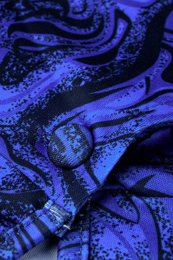 Fashion Sexy Print Dark Blue Long Sleeve Dress
