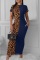Orange Fashion Leopard Print Tight-Fitting Hip Dress