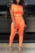 Orange Sexy Casual Fashion Patchwork Solid pencil Two-piece Pants Set