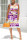 Purple Fashion Sexy Print Tie Dye Basic U Neck Sleeveless Two Pieces