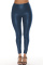 Navy Blue Fashion Casual Solid Basic Skinny High Waist Pencil Trousers