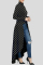 Black Fashion Casual Dot Print Asymmetrical Outerwear