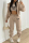 Khaki Fashion Casual Letter Print Cardigan Vests Pants Hooded Collar Long Sleeve Three-piece Set