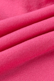 Pink Sportswear Nylon Solid Pocket Hooded Collar Long Sleeve Regular Sleeve Two Pieces
