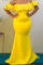 Yellow Fashion Sexy Solid Patchwork Backless Off the Shoulder Evening Dress Dresses