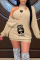 Black Casual Print Patchwork V Neck Long Sleeve Two Pieces