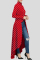 Red Fashion Casual Dot Print Asymmetrical Outerwear