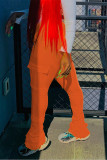 Orange Fashion Casual Pleated Sports Trousers
