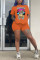 Black Fashion Casual Printed Short Sleeve Top Two-piece Set