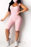 Pink Fashion Casual Sleeveless Romper