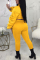 Yellow Fashion Casual Puff Sleeve Solid Two Pieces