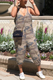 Camouflage Fashion Casual Printed Sling Jumpsuit