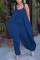Blue Sexy Fashion Loose Sling Jumpsuit