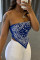 Royal blue Sexy Fashion Print Sleeveless Top