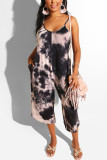 Black Sexy Fashion Printed Sling Loose Jumpsuit