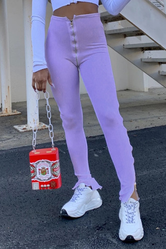 Purple Fashion Casual Stitching Sports Trousers
