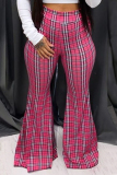 Red Fashion Casual Printed Bell Bottoms