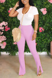 Pink Sexy Fashion Casual Tight Sports Trousers