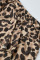 Leopard Print Work Daily Print Leopard Bateau Neck A Line Plus Size Dress