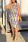 Multicolor Sexy Printed Sleeveless Slim Dress