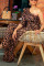 Leopard print street Leopard grain Half Sleeve one shoulder collar Jumpsuits