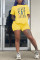 Black Fashion Casual Printed Short Sleeve Top Sports Set