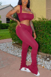 Pink Sexy Fashion Trousers Two Piece Set