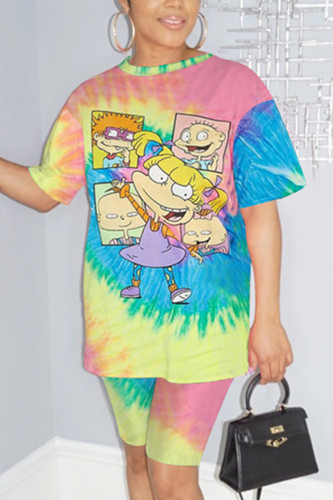 Printing Fashion Casual Printed Short-sleeved T-shirt Set