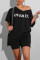 Black Fashion Casual Printed Short Sleeve Shorts Sports Set