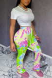Colorful Fashion Casual Printed Slim Trousers