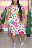 Colorful Fashion Casual Print Short Sleeve Dress