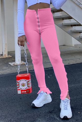 Pink Fashion Casual Stitching Sports Trousers