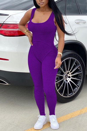 Purple Sexy Fashion Sleeveless Tank Jumpsuit