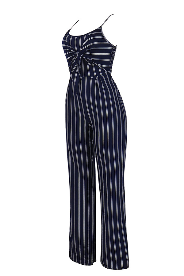 Wholesale Royal blue Euramerican Striped One-piece Jumpsuit ...
