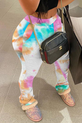 Orange Fashion Casual Printed Sports Trousers