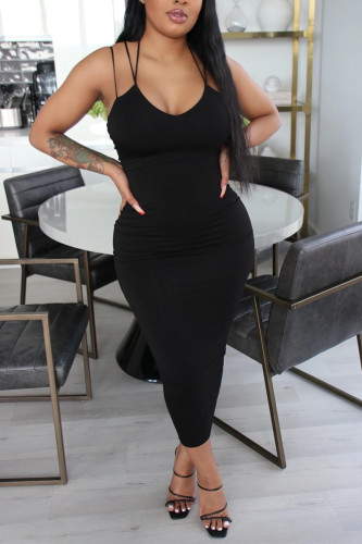 Black Sexy Fashion Tight Suspender Dress