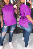 Purple Fashion Casual Loose Short-sleeved T-shirt