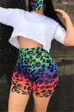 Multicolor Fashion Short Sleeve T-shirt Printed Pants Set