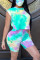 Pink Fashion Casual Printed Shorts Sports Set（With Mask）