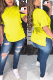 Yellow Fashion Casual Loose Short-sleeved T-shirt