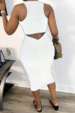 White Sexy Fashion Sleeveless Slim Dress