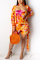 Green Sexy Casual Printed Two-piece Set
