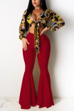 Yellow Sexy Fashion Casual Lotus Leaf Trousers