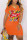 Orange Fashion Casual Printed V-neck Loose Dress
