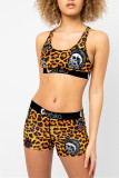 LeopardPrint Sexy Fashion Printed Shorts Swimsuit Two-piece Set
