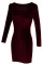 Black Long Sleeve Square Collar Pleuche Bodycon Dress
